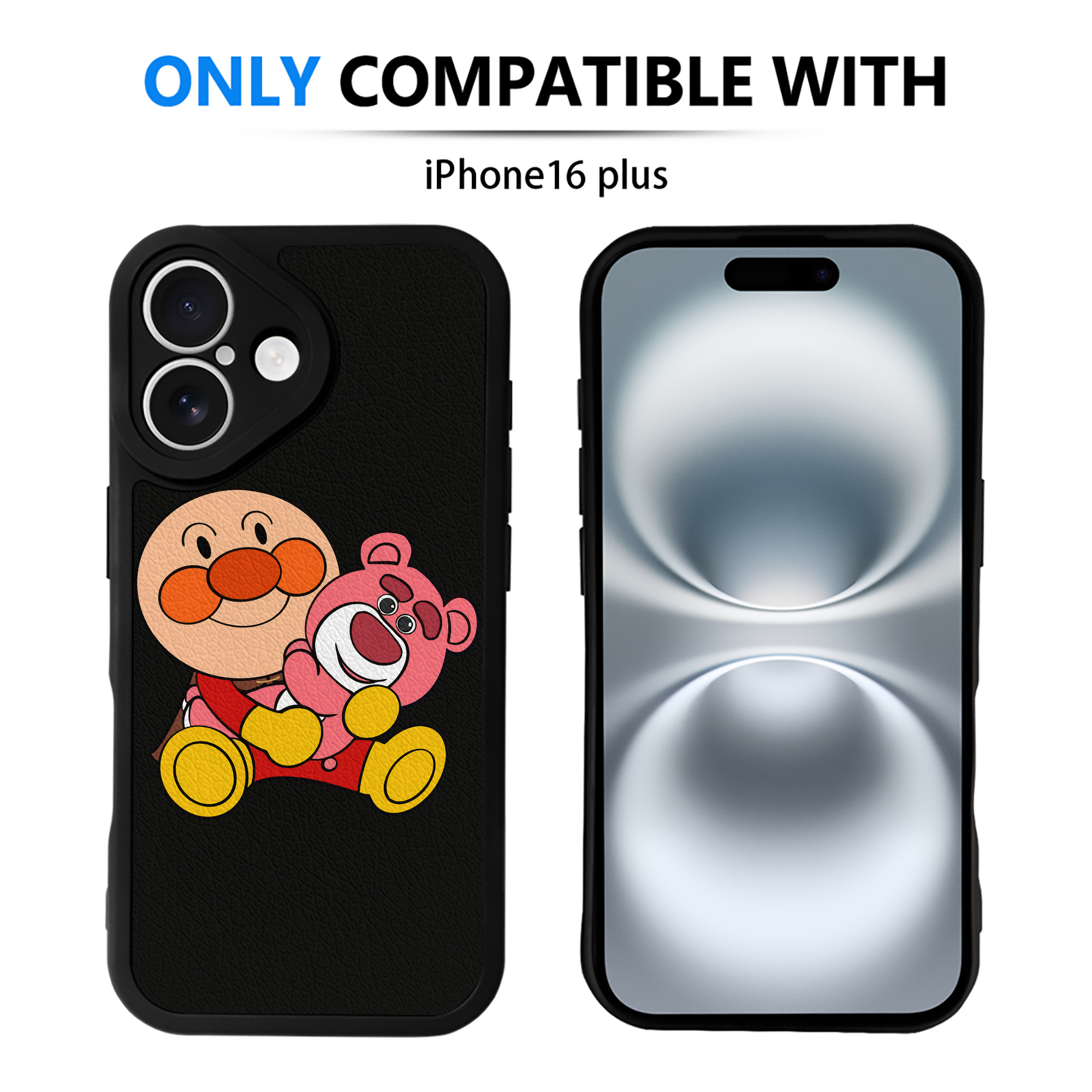 （画像用） アンパンマン Anpanman 【iPhone 16シリーズ対応】シリコンスマホケース（レザー調） 材質：シリコン